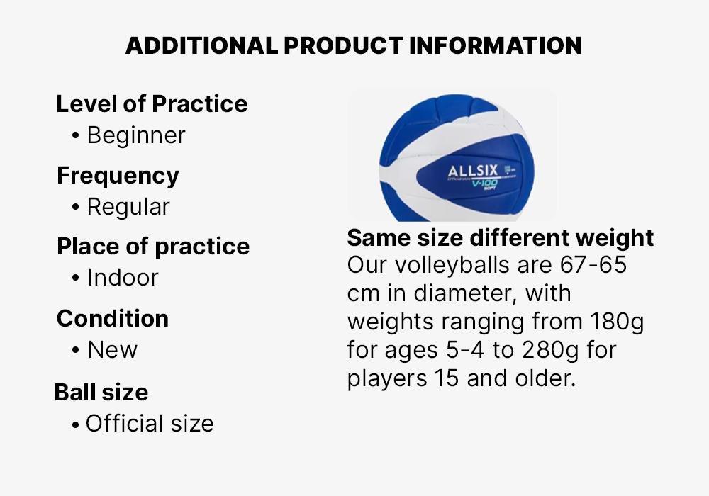 260-280 G Volleyball For Over-15S V100, Multicolour, No Color, large image number 11