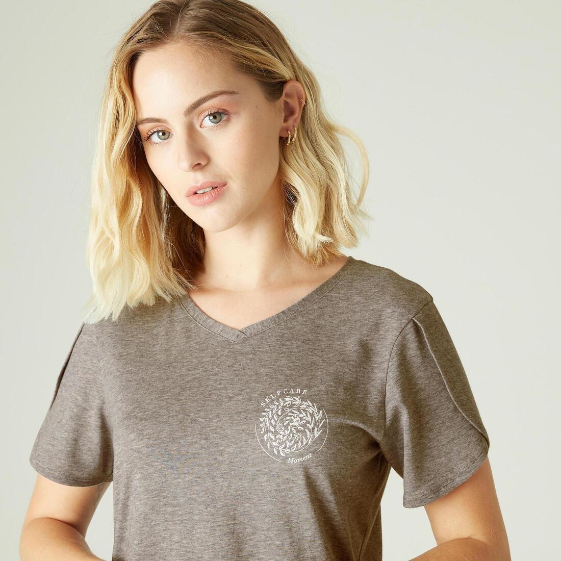 Stretch Cotton Fitness T-Shirt, Grey, No Color, large image number 6