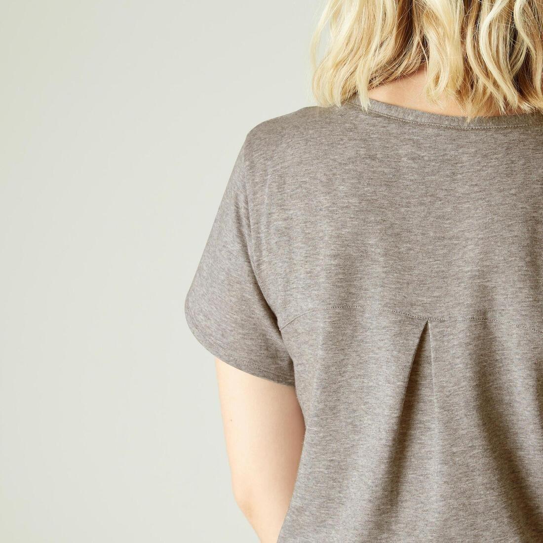 Stretch Cotton Fitness T-Shirt, Grey, No Color, large image number 7