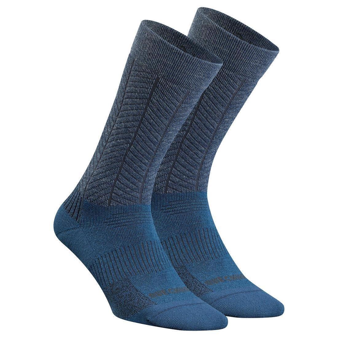 Warm  Hiking Socks - Sh500 Ultra-Warm Mid - 2 Pairs, Black, , large image number 3