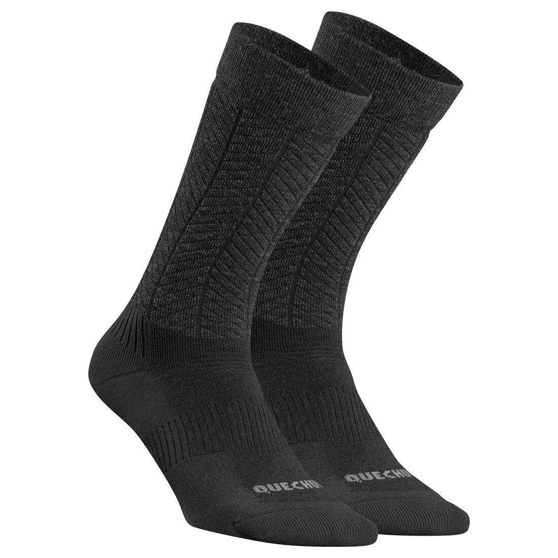 Warm  Hiking Socks - Sh500 Ultra-Warm Mid - 2 Pairs, Black, , large image number 6