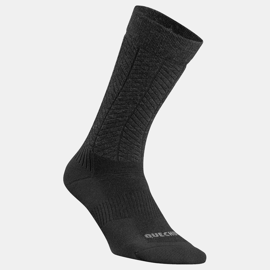 Warm  Hiking Socks - Sh500 Ultra-Warm Mid - 2 Pairs, Black, , large image number 7