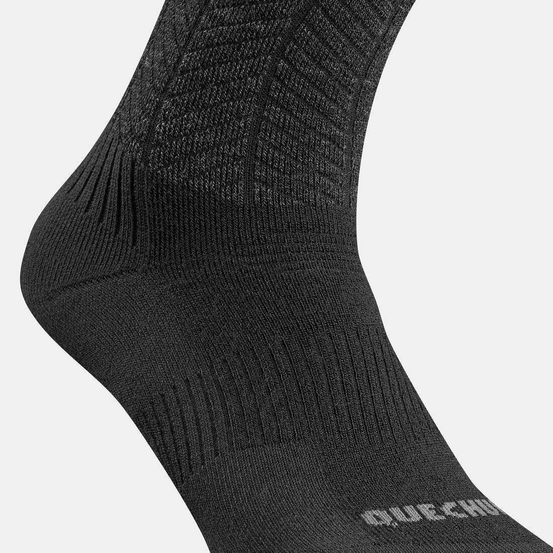 Warm  Hiking Socks - Sh500 Ultra-Warm Mid - 2 Pairs, Black, , large image number 8