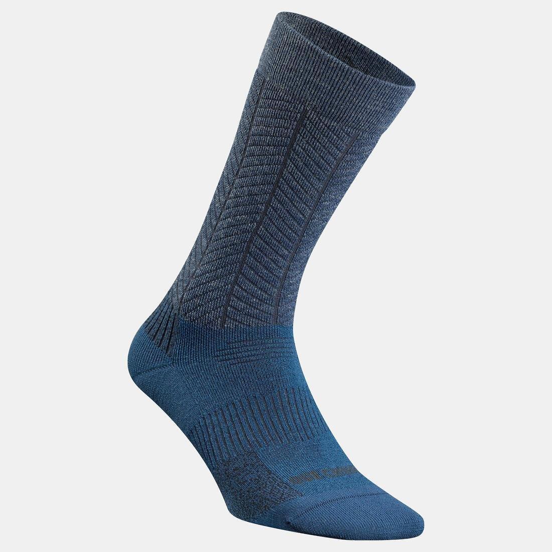 QUECHUA - Warm  Hiking Socks - Sh500 Ultra-Warm Mid - 2 Pairs, Blue