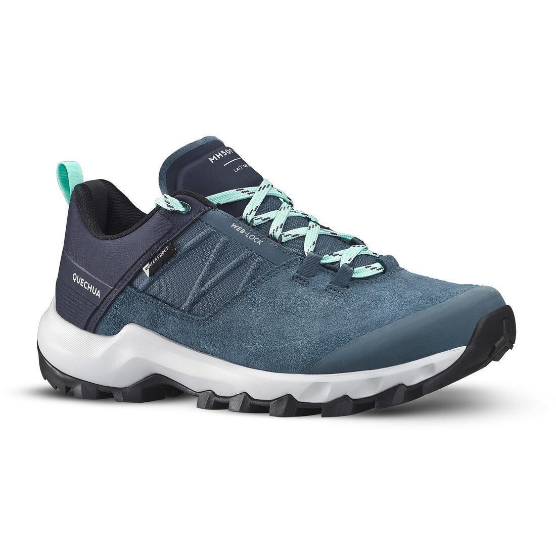 Women Mh500 Waterproof Mountain Hiking Shoes, Blue, , large image number 0