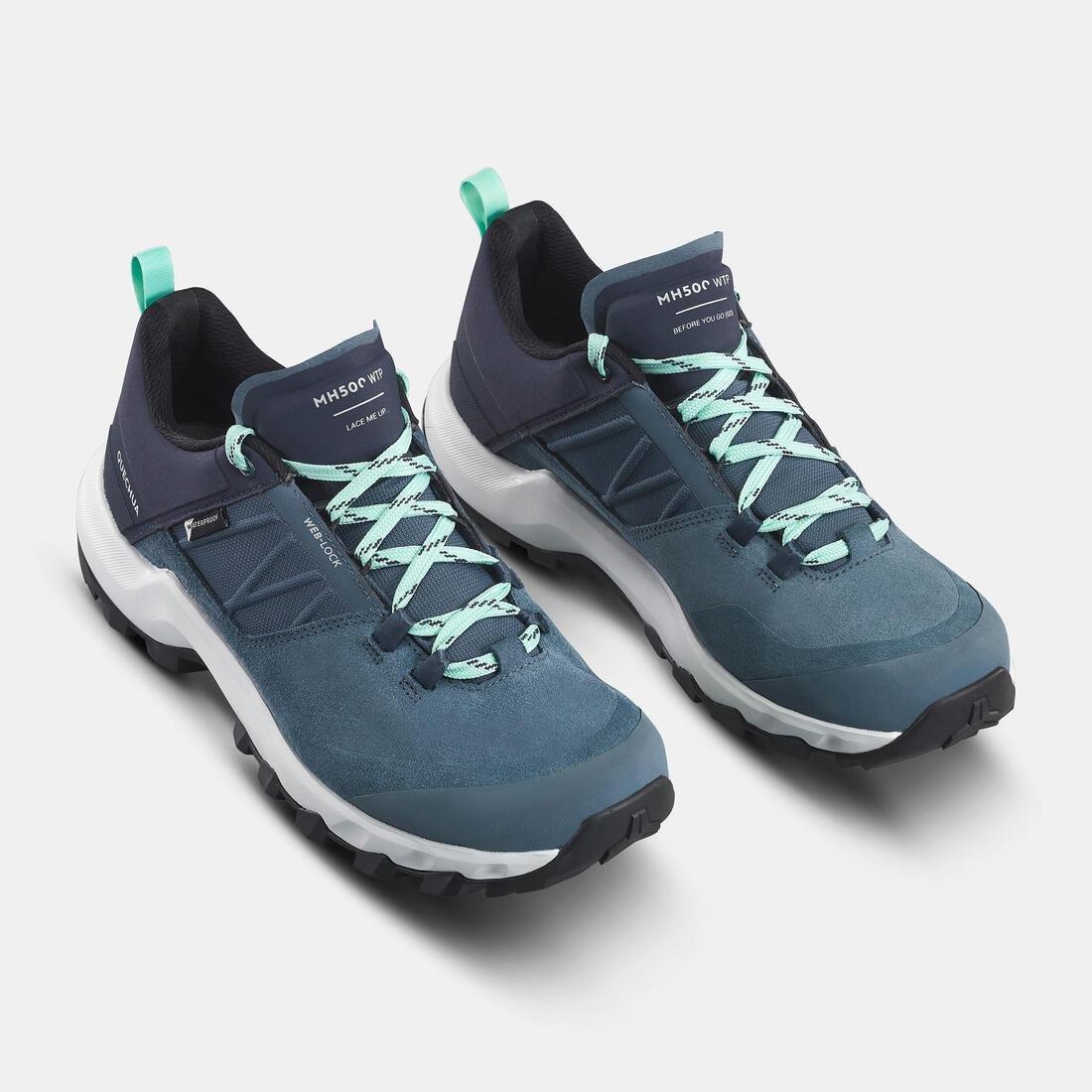 Women Mh500 Waterproof Mountain Hiking Shoes, Blue, , large image number 4