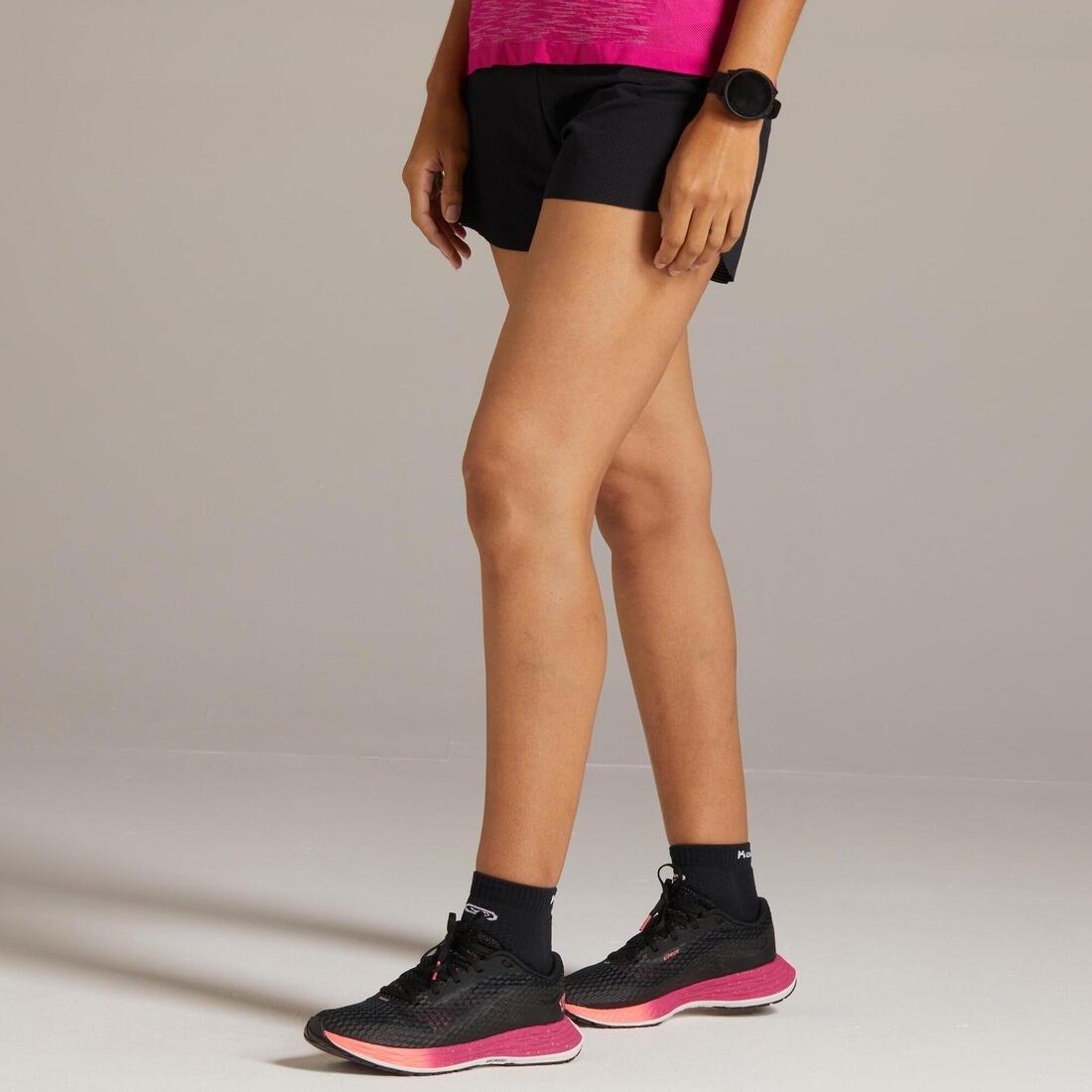 Women Kiprun Lightweight Running Shorts, Black, , large image number 1