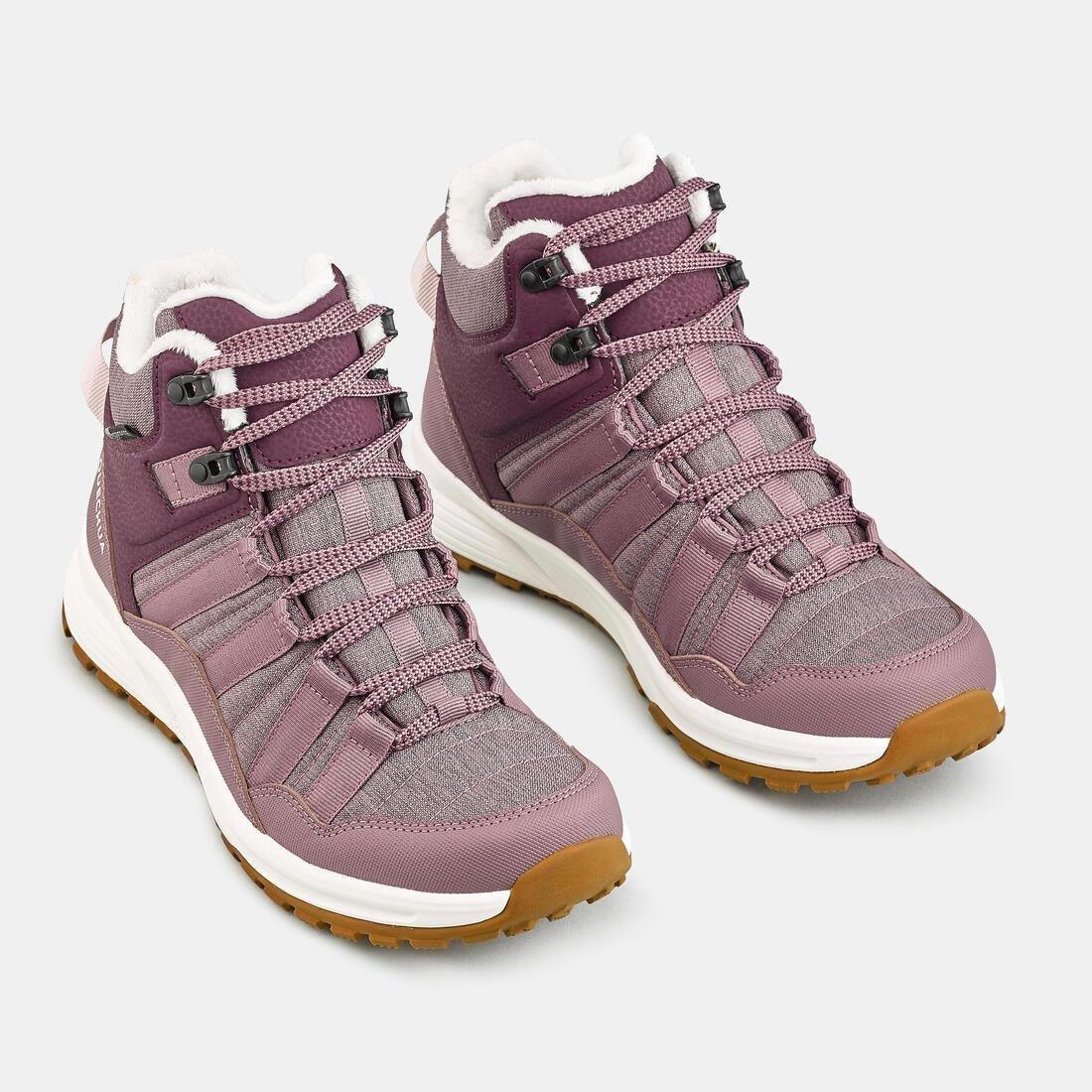 Women Warm Waterproof Hiking Boots - NH500 Mid, Brown, No Color, large image number 9