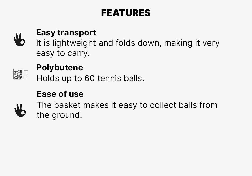 Tennis Ball Basket, Black, No Color, large image number 11