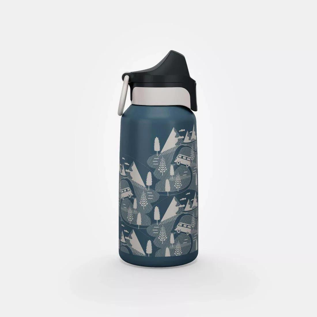 Kids Unisex Stainless Steel Water Flask 500 With Instant Stopper For Hiking 0.6 L, Navy, No Color, large image number 8