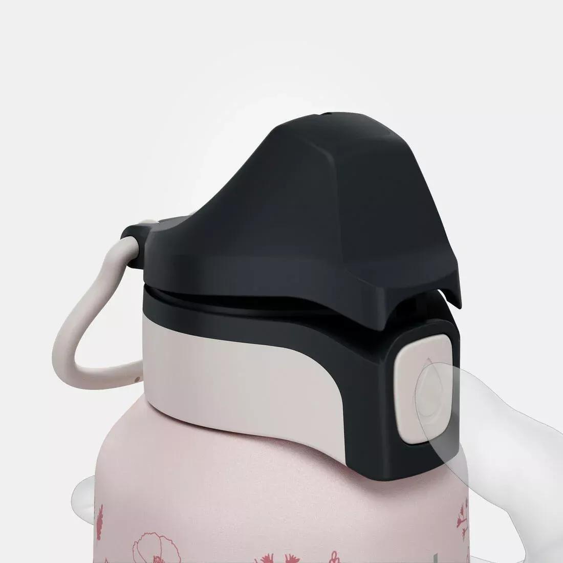 Kids Unisex Stainless Steel Water Flask 500 With Instant Stopper For Hiking 0.6 L, Navy, No Color, large image number 13