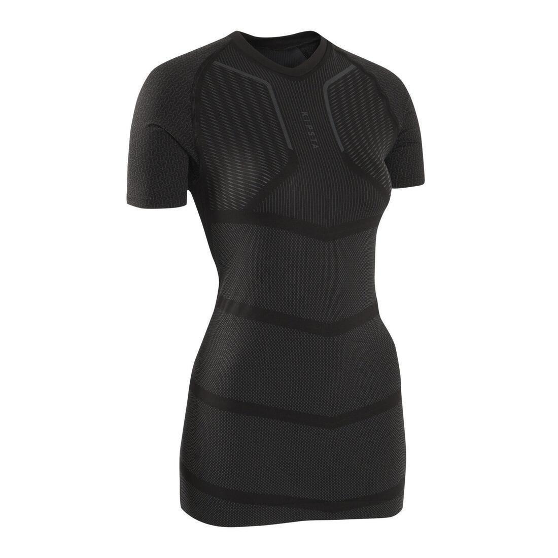 Short-Sleeved Thermal Base Layer Top Keepdry 500, Black, No Color, large image number 1