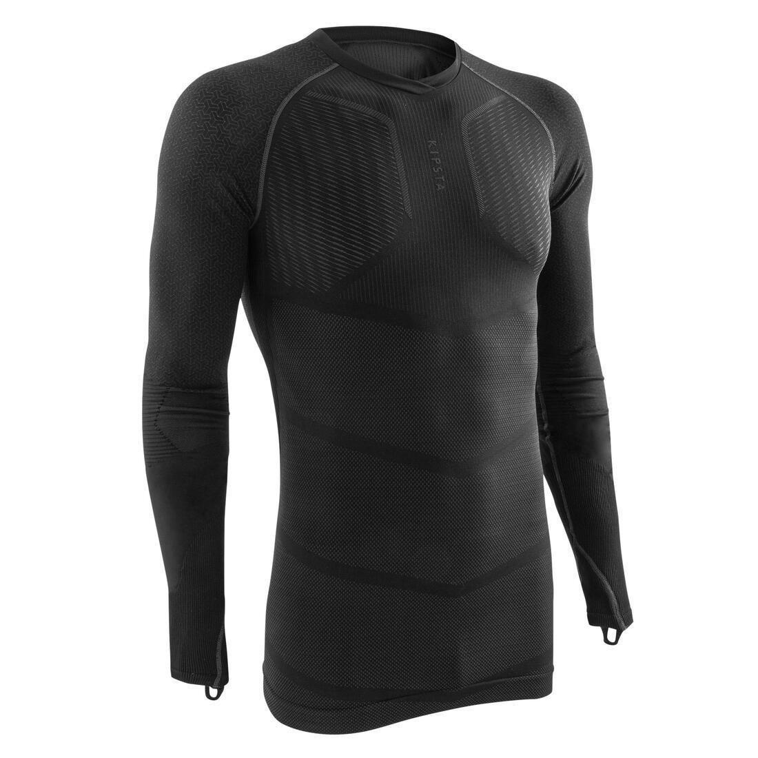 KIPSTA - Unisex Long-Sleeved Thermal Base Layer Top - Keepdry 500, Black