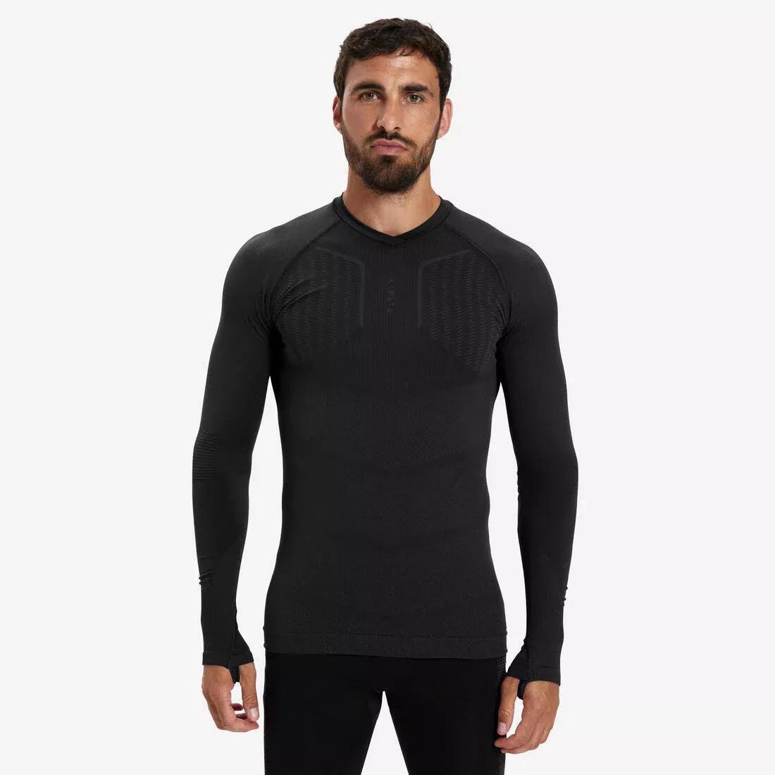 Unisex Long-Sleeved Thermal Base Layer Top - Keep Dry 500, Black, No Color, medium
