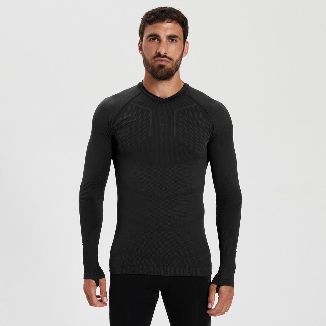 KIPSTA - Unisex Long-Sleeved Thermal Base Layer Top - Keepdry 500, Black