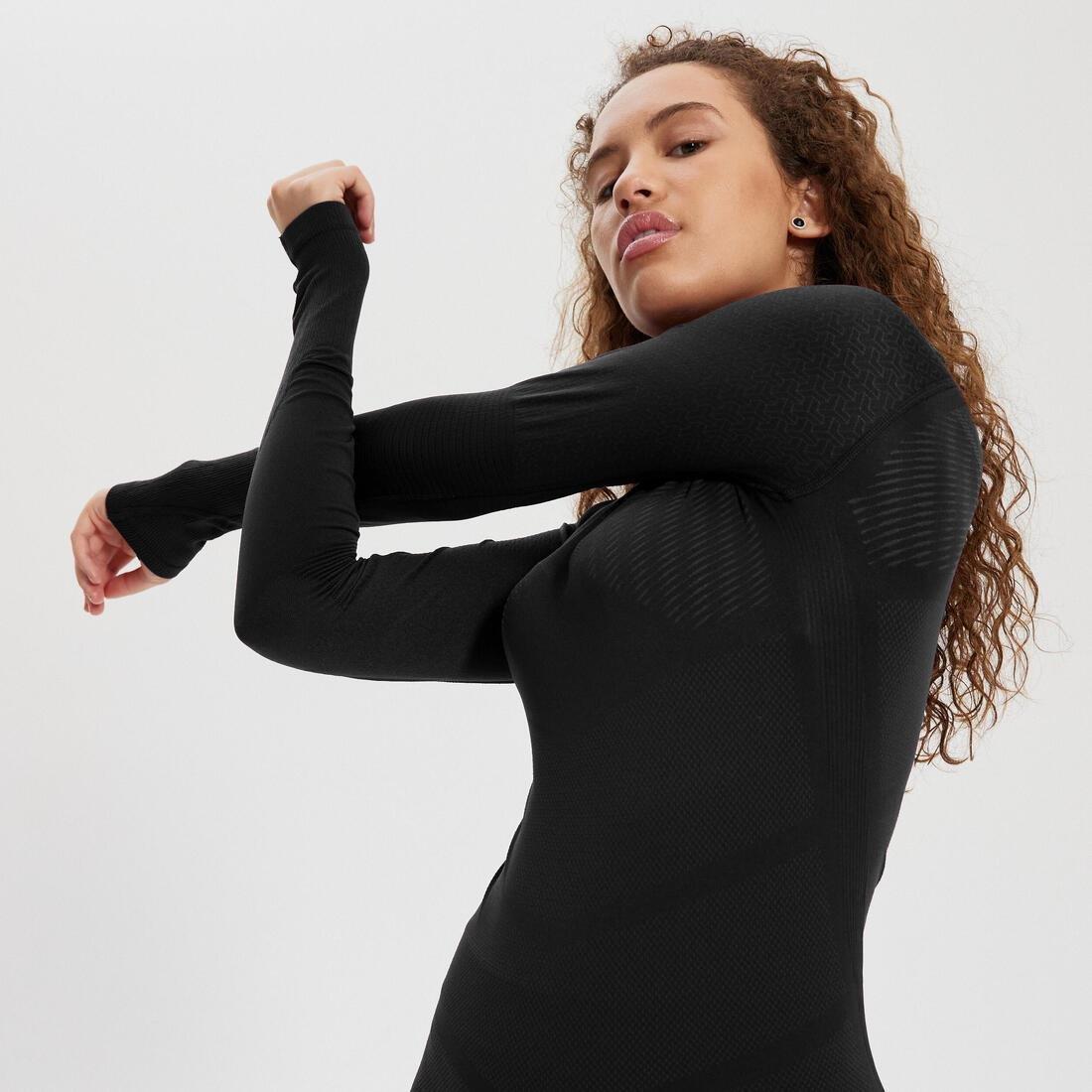 KIPSTA - Unisex Long-Sleeved Thermal Base Layer Top - Keepdry 500, Black