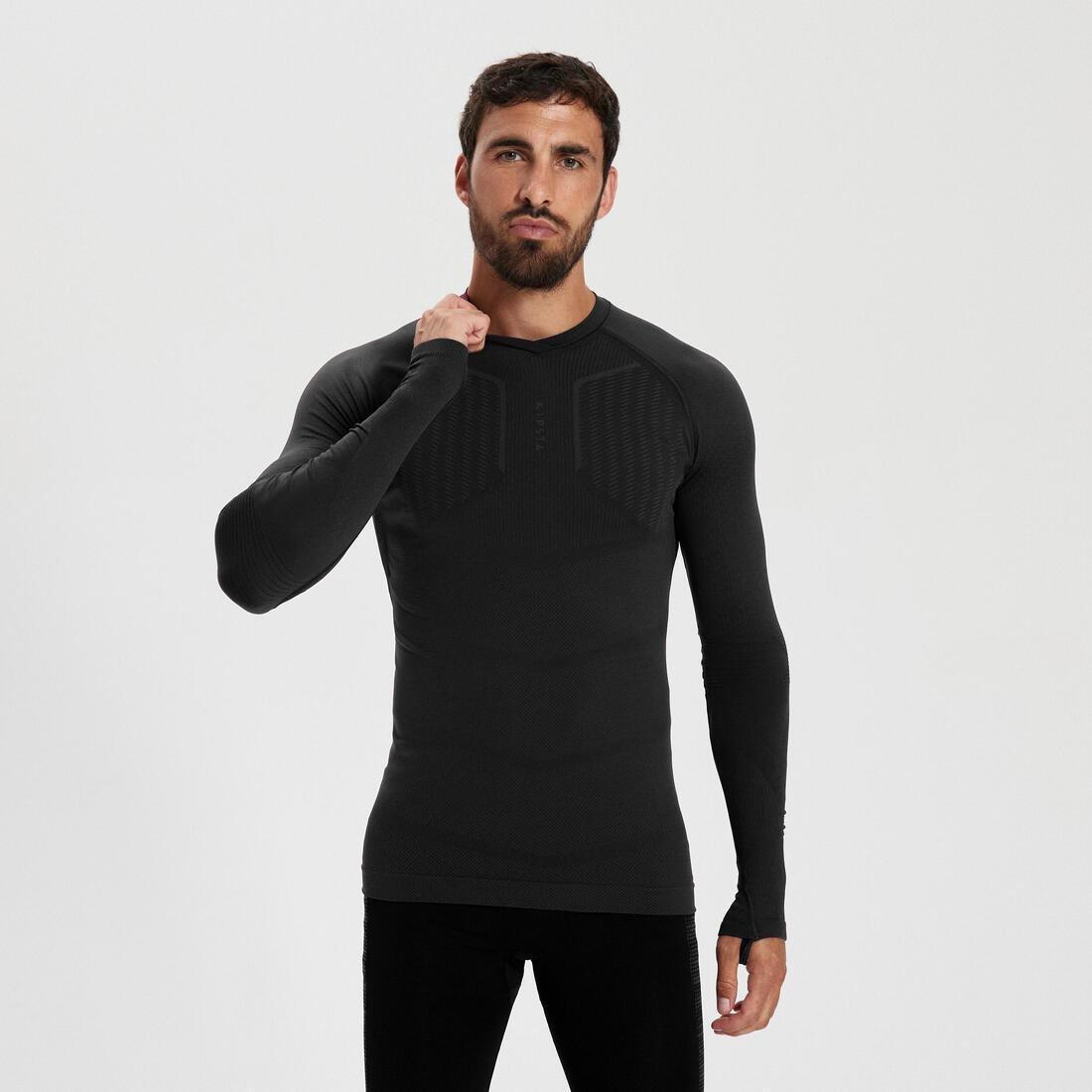 KIPSTA - Unisex Long-Sleeved Thermal Base Layer Top - Keepdry 500, Black