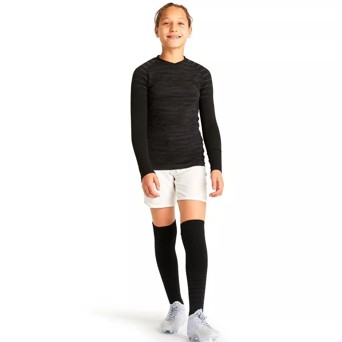 BLACK Kids' Long-Sleeved Thermal Base Layer Top Keepdry 500 - Black, , large image number 4