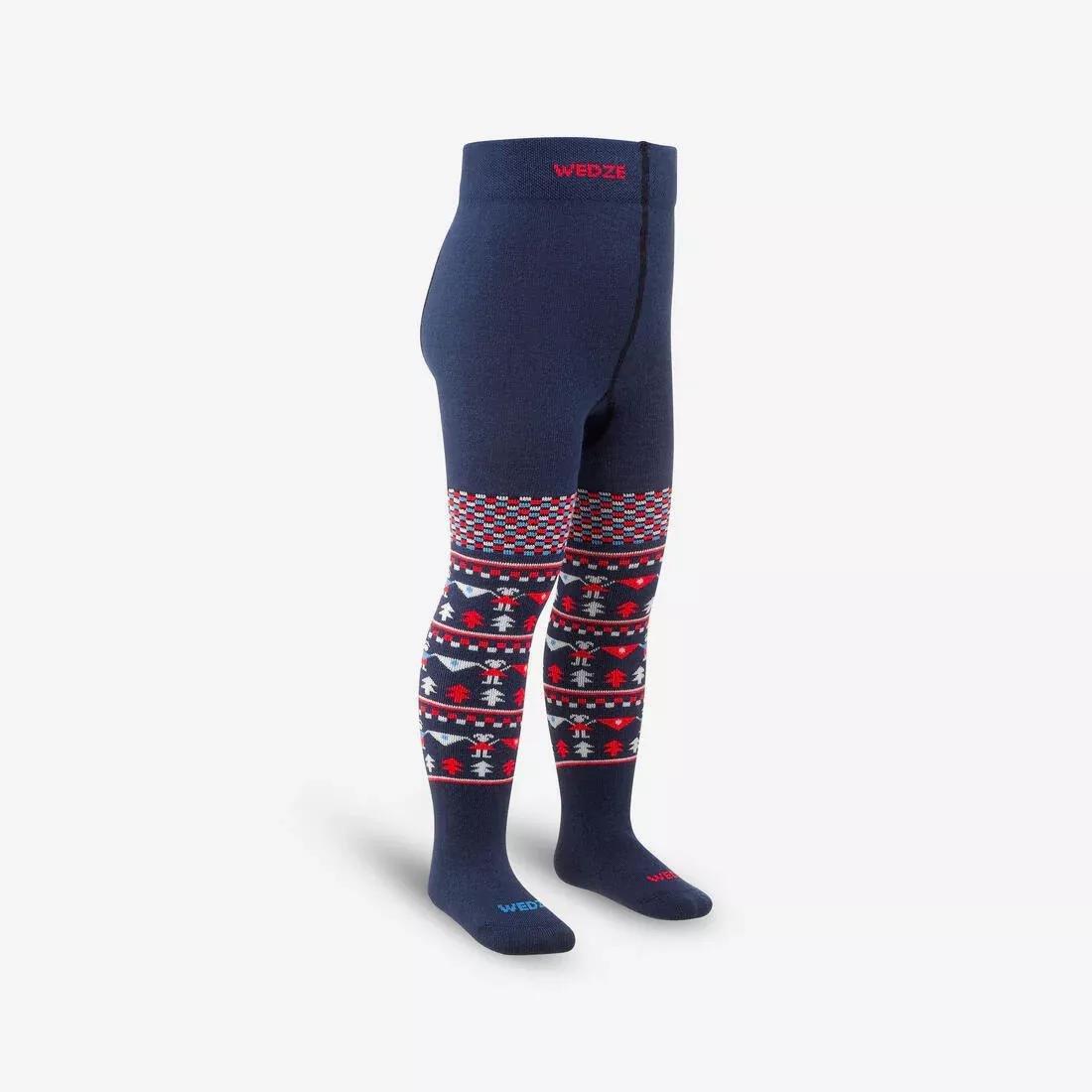 WEDZE - Junior Ski Tights-Socks, Blue