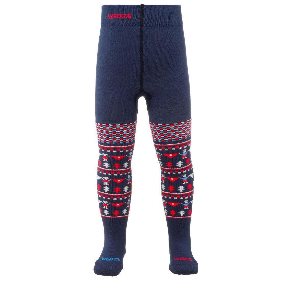 Junior Ski Tights-Socks, Blue, No Color, medium