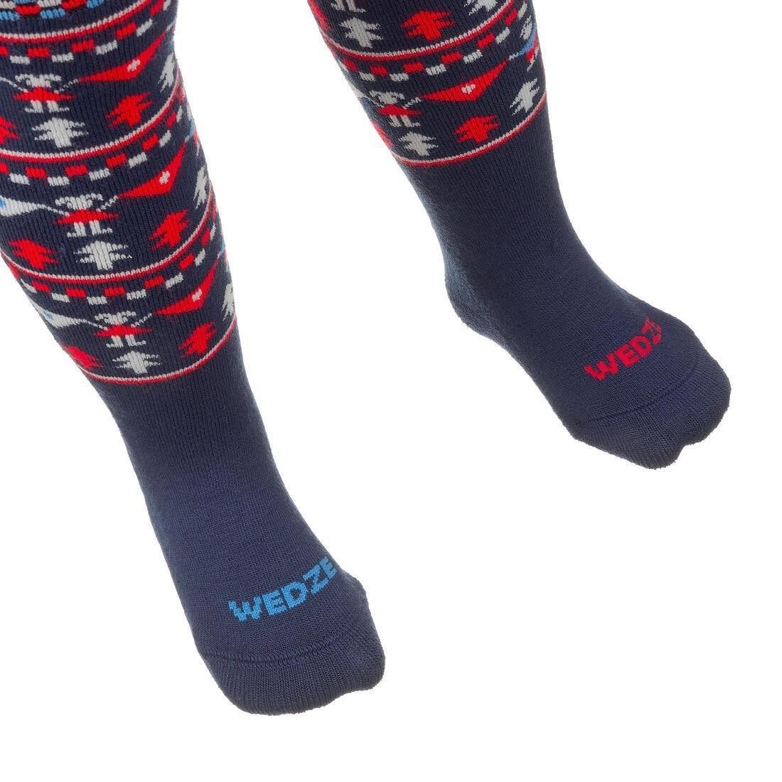 WEDZE - Junior Ski Tights-Socks, Blue