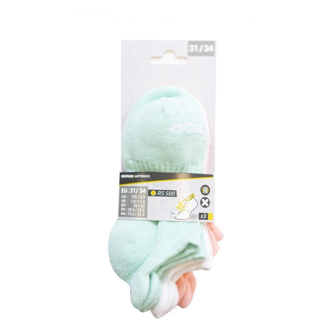BROWN Kids' Low Tennis Socks Tri-Pack RS 500, , large image number 8
