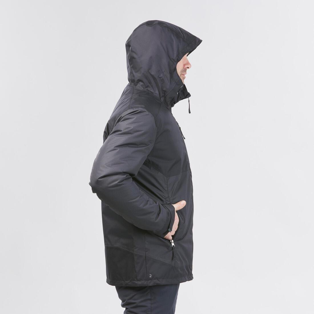 Men Waterproof Winter Hiking Jacket - Sh100 X-Warm, Black, , large image number 2