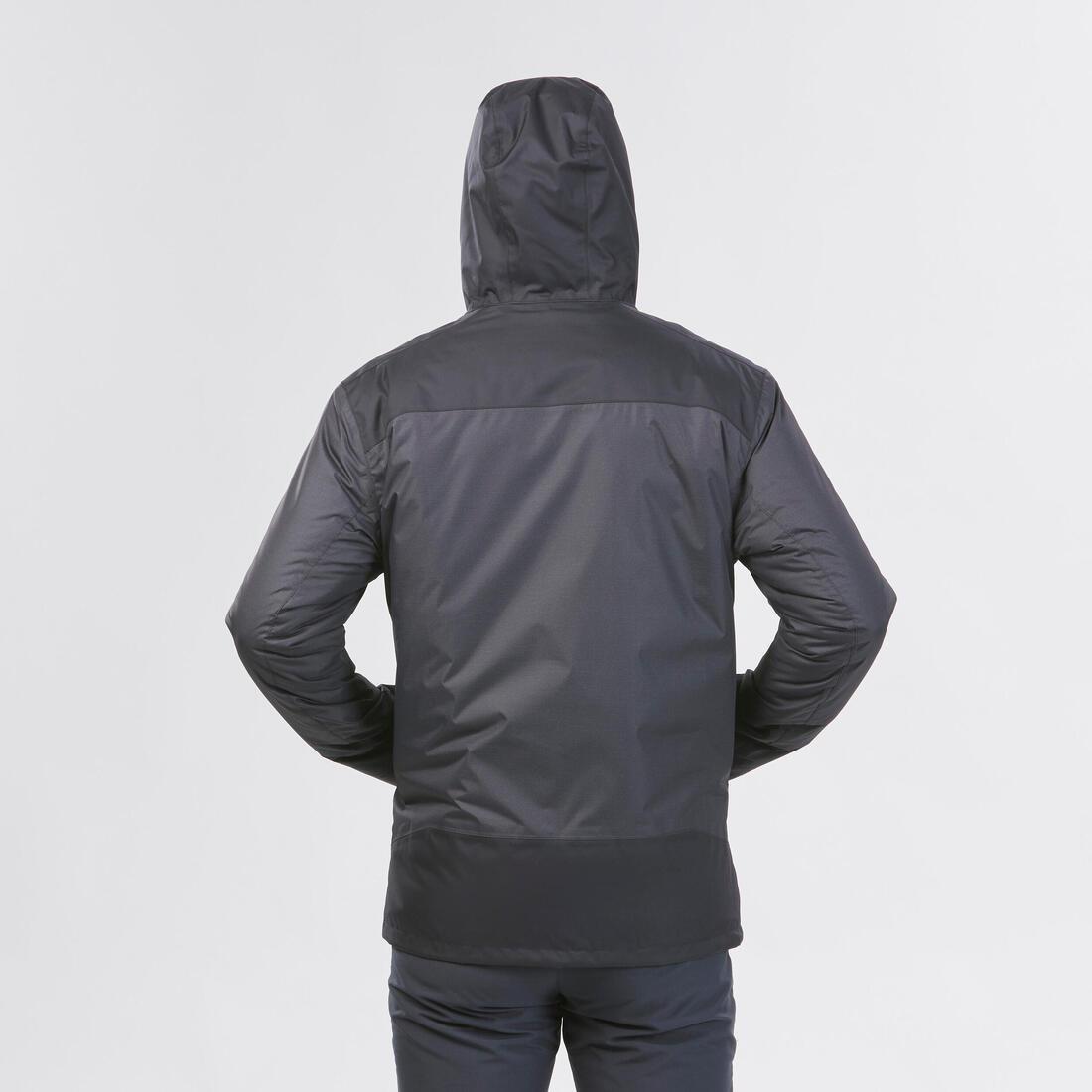 Men Waterproof Winter Hiking Jacket - Sh100 X-Warm, Black, No Color, large image number 3