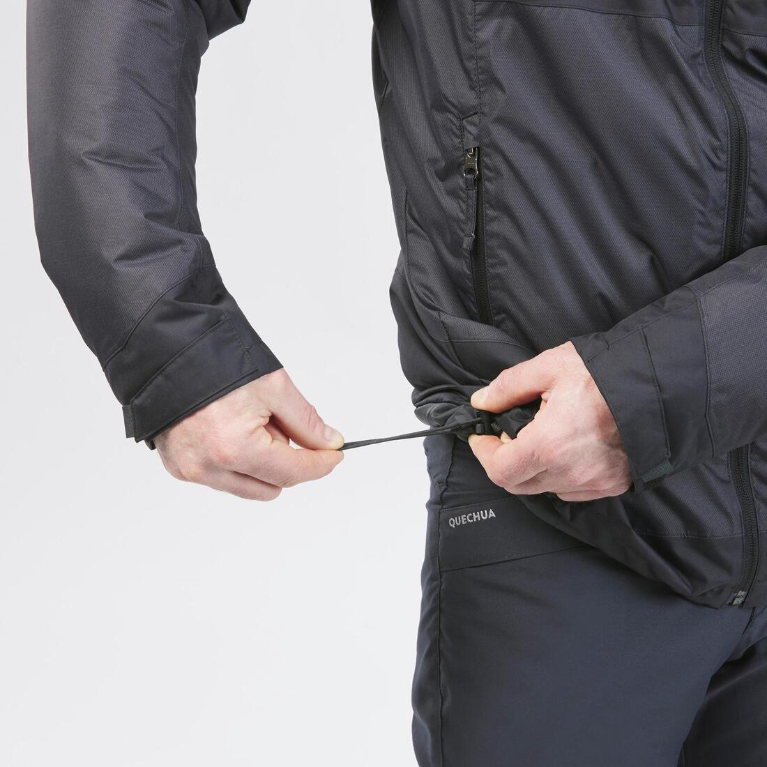 Men Waterproof Winter Hiking Jacket - Sh100 X-Warm, Black, No Color, large image number 5