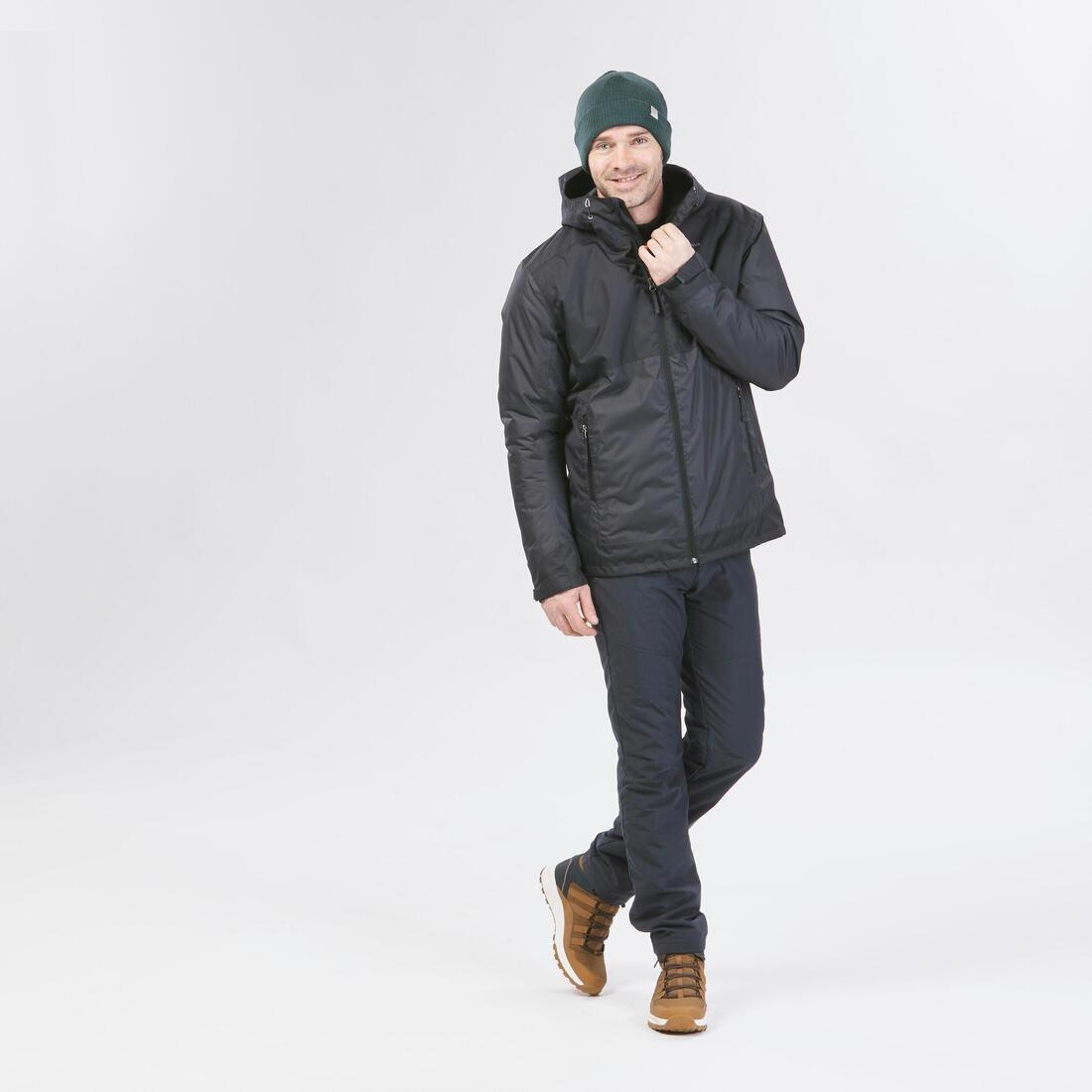Men Waterproof Winter Hiking Jacket - Sh100 X-Warm, Black, No Color, large image number 8