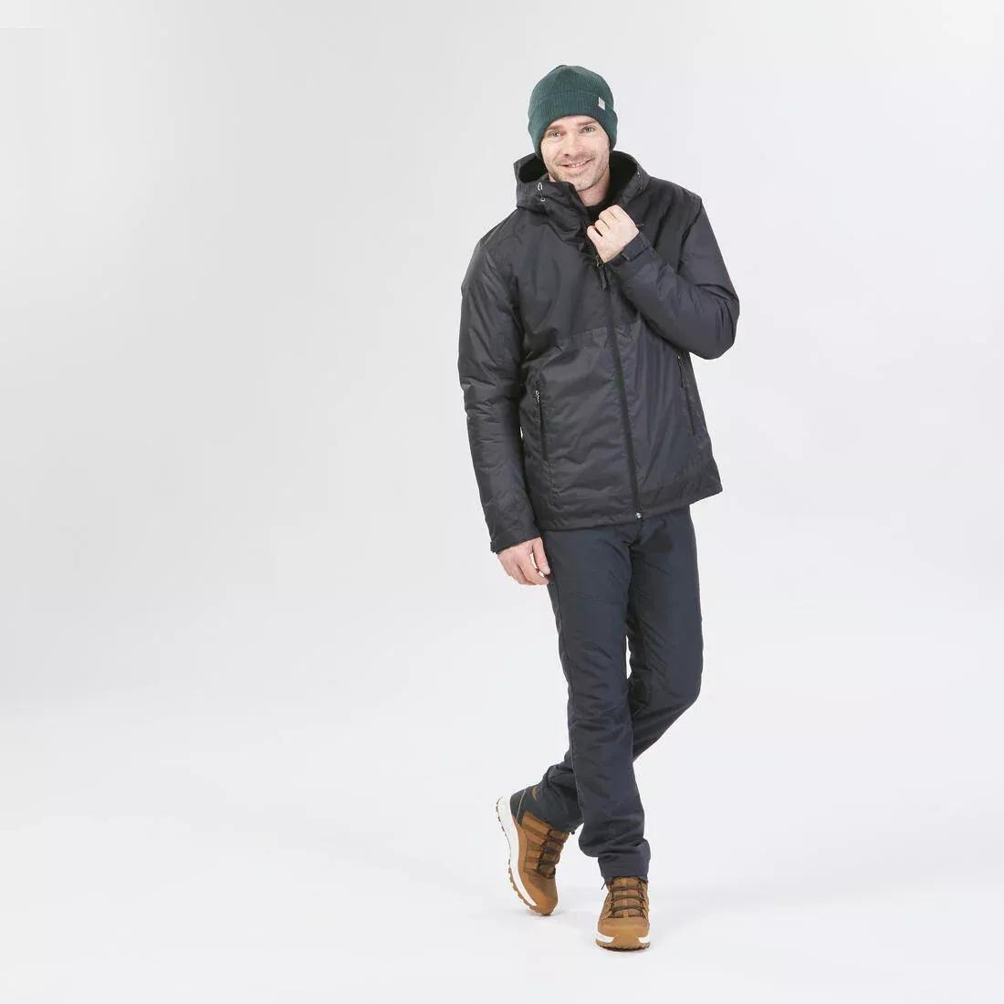 Men Waterproof Winter Hiking Jacket - Sh100 X-Warm, Black, , large image number 11