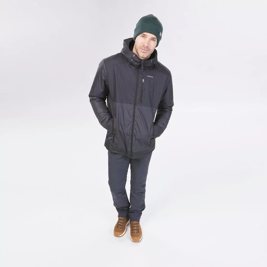 Men Waterproof Winter Hiking Jacket - Sh100 X-Warm, Black, No Color, large image number 12