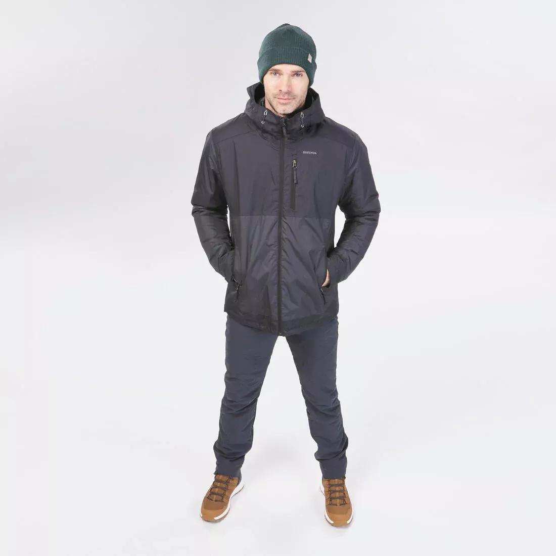 Men Waterproof Winter Hiking Jacket - Sh100 X-Warm, Black, No Color, large image number 13