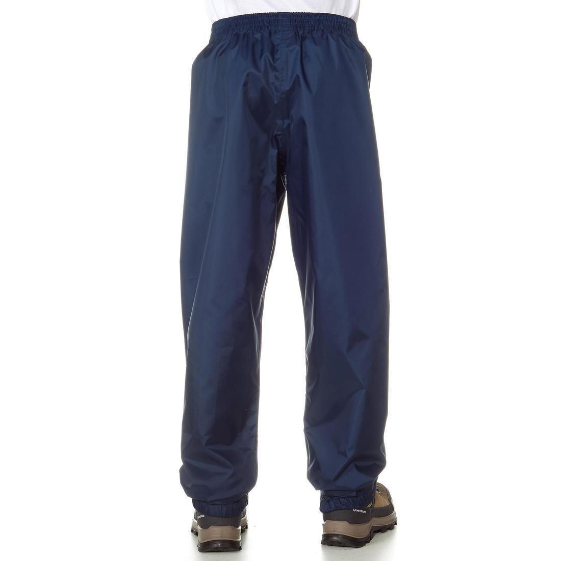 Kids Waterproof Hiking Over Trousers - Mh100 7-15 Years, Blue, , large image number 3