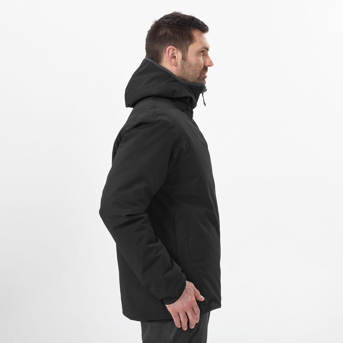 Men Ski Jacket - 100, Black, No Color, large image number 3