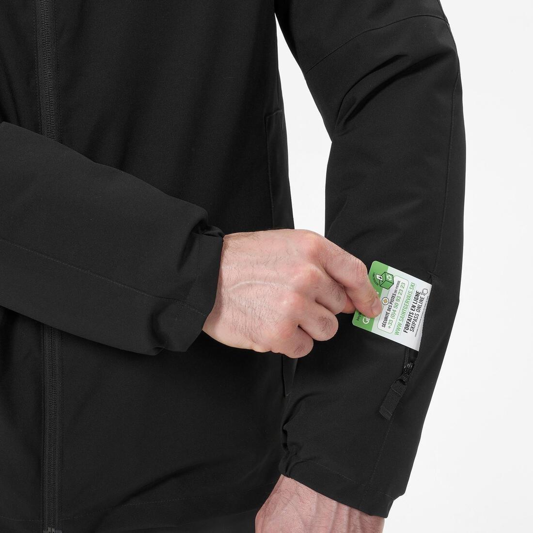 Men Ski Jacket - 100, Black, No Color, large image number 5