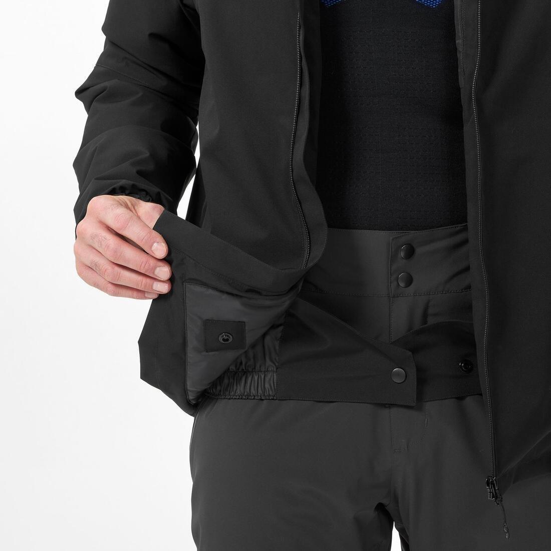 Men Ski Jacket - 100, Black, No Color, large image number 6