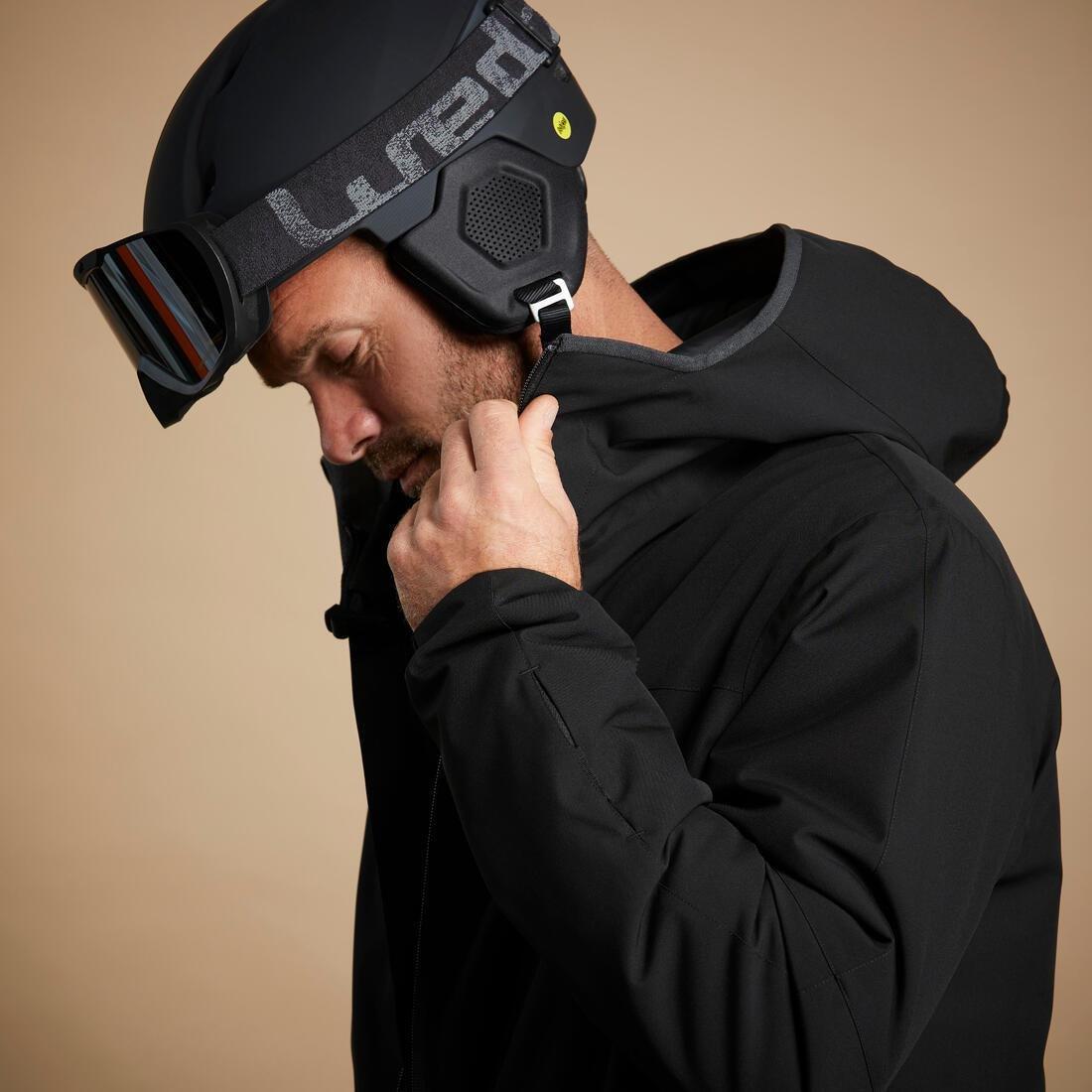 Men Ski Jacket - 100, Black, No Color, large image number 10