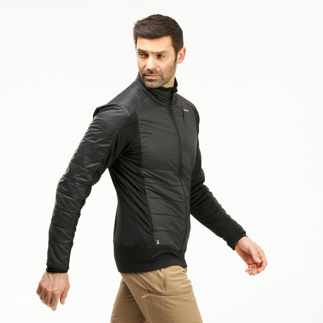 Men Hybrid Warm Hiking Fleece Jacket Sh900 X-Warm, Brown, , large image number 1