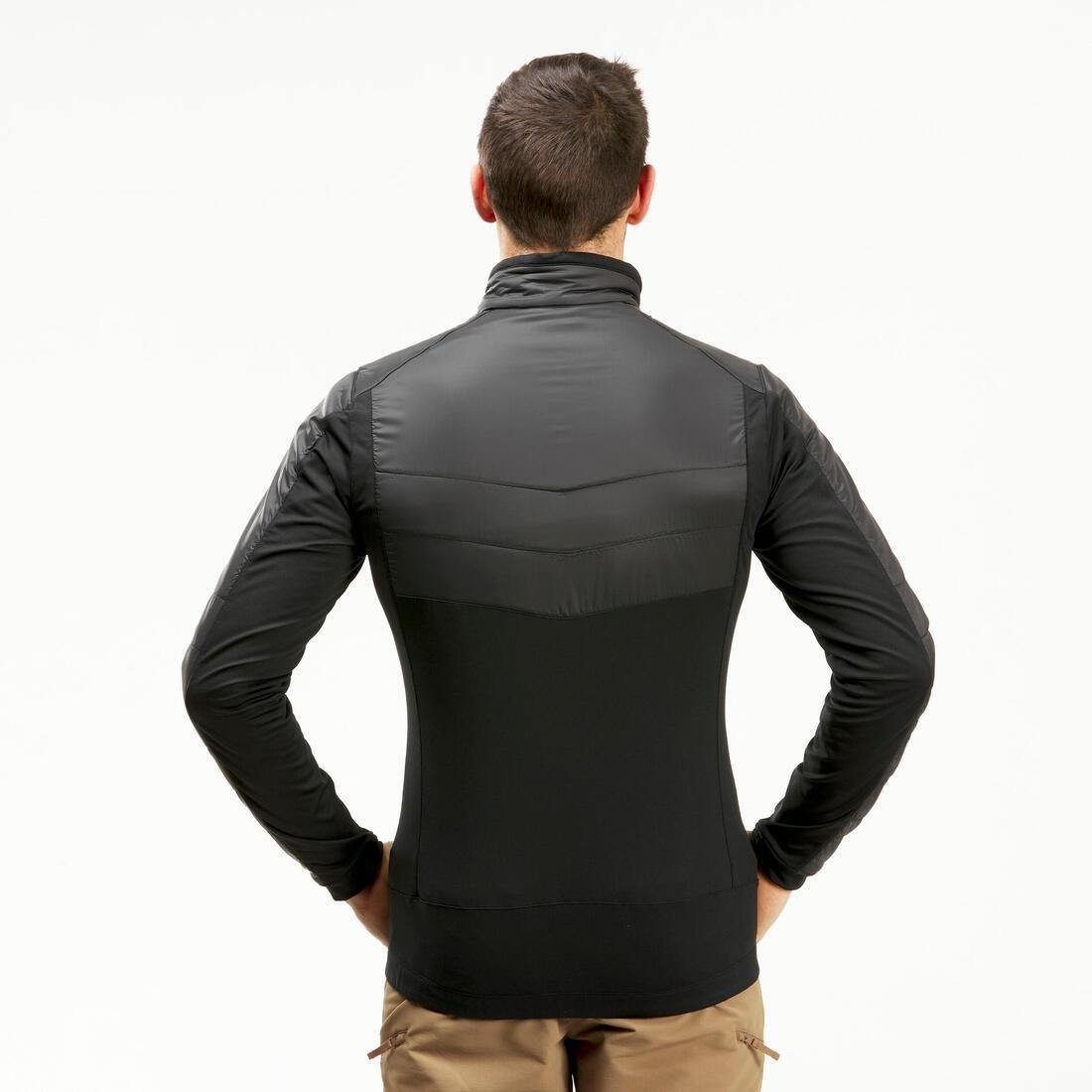 Men Hybrid Warm Hiking Fleece Jacket Sh900 X-Warm, Brown, , large image number 2