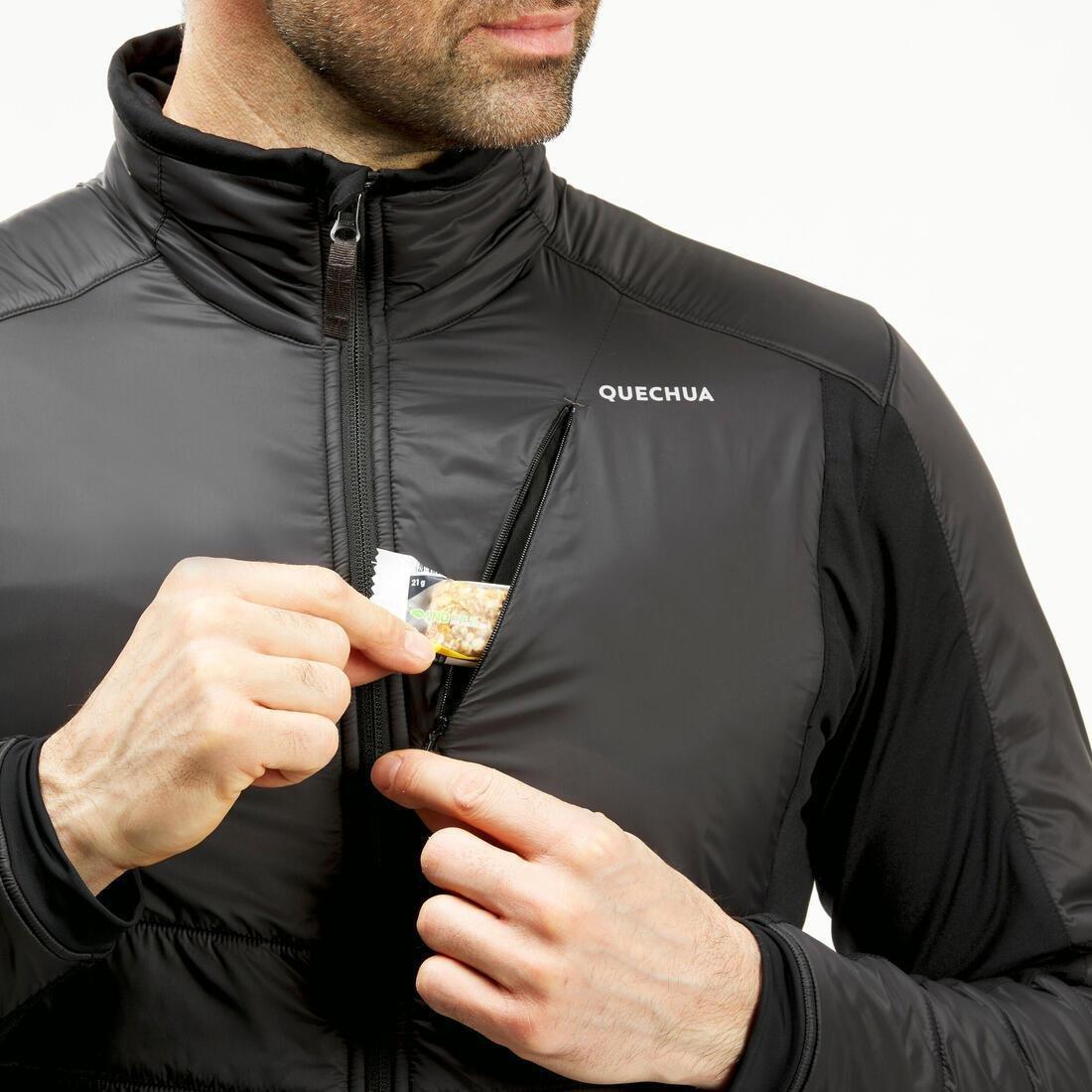 Men Hybrid Warm Hiking Fleece Jacket Sh900 X-Warm, Brown, , large image number 4