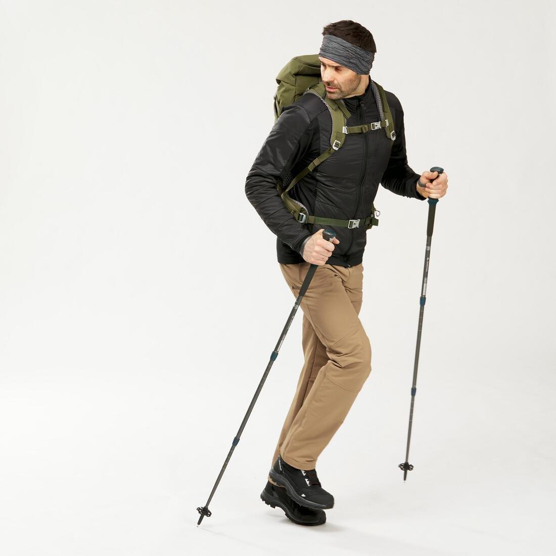 Men Hybrid Warm Hiking Fleece Jacket Sh900 X-Warm, Brown, , large image number 5
