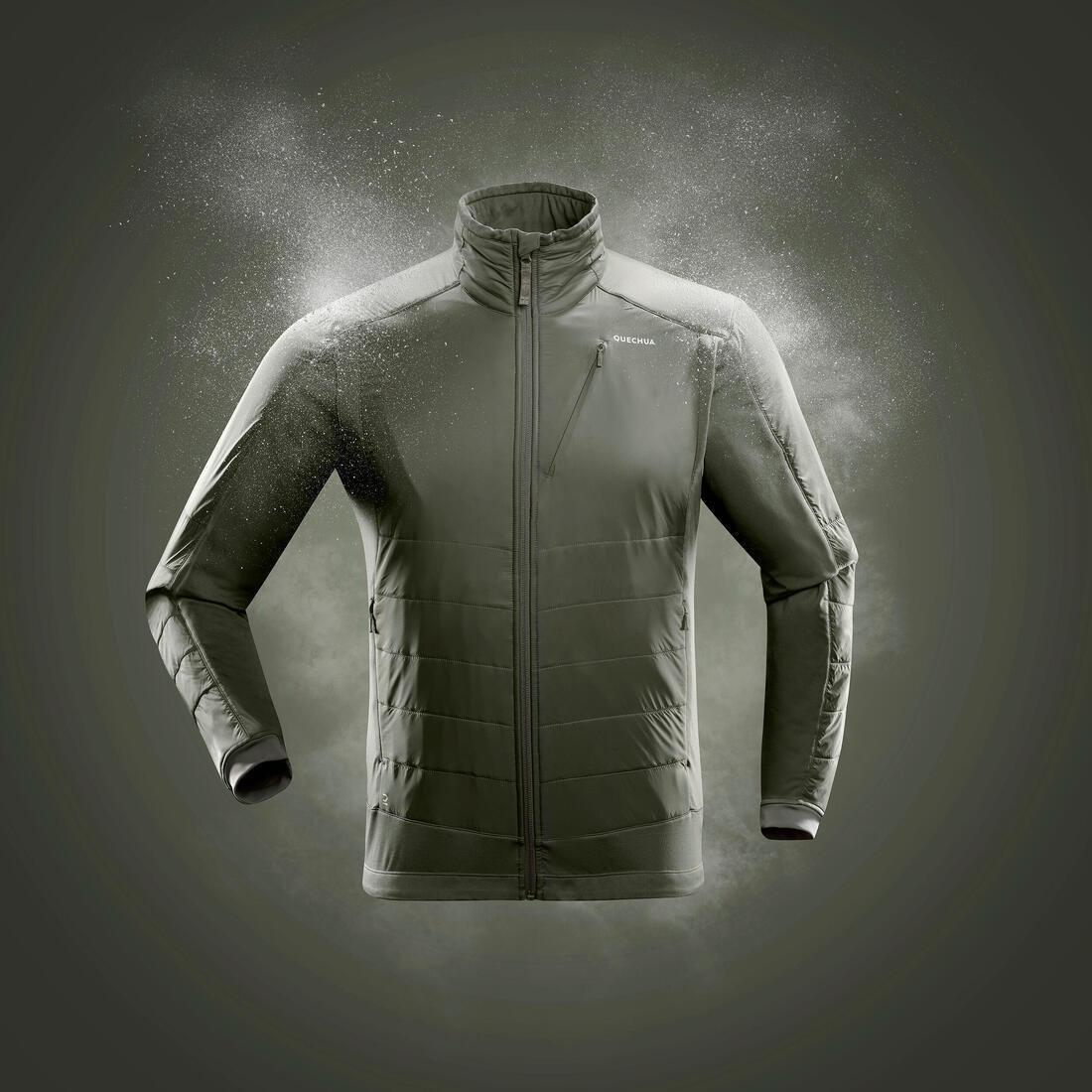 Men Hybrid Warm Hiking Fleece Jacket Sh900 X-Warm, Brown, , large image number 8