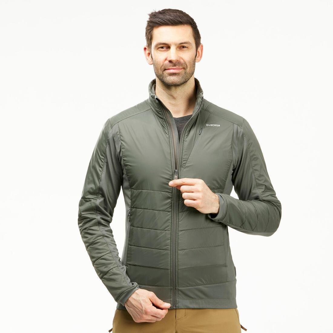 Men Hybrid Warm Hiking Fleece Jacket Sh900 X-Warm, Brown, , large image number 12