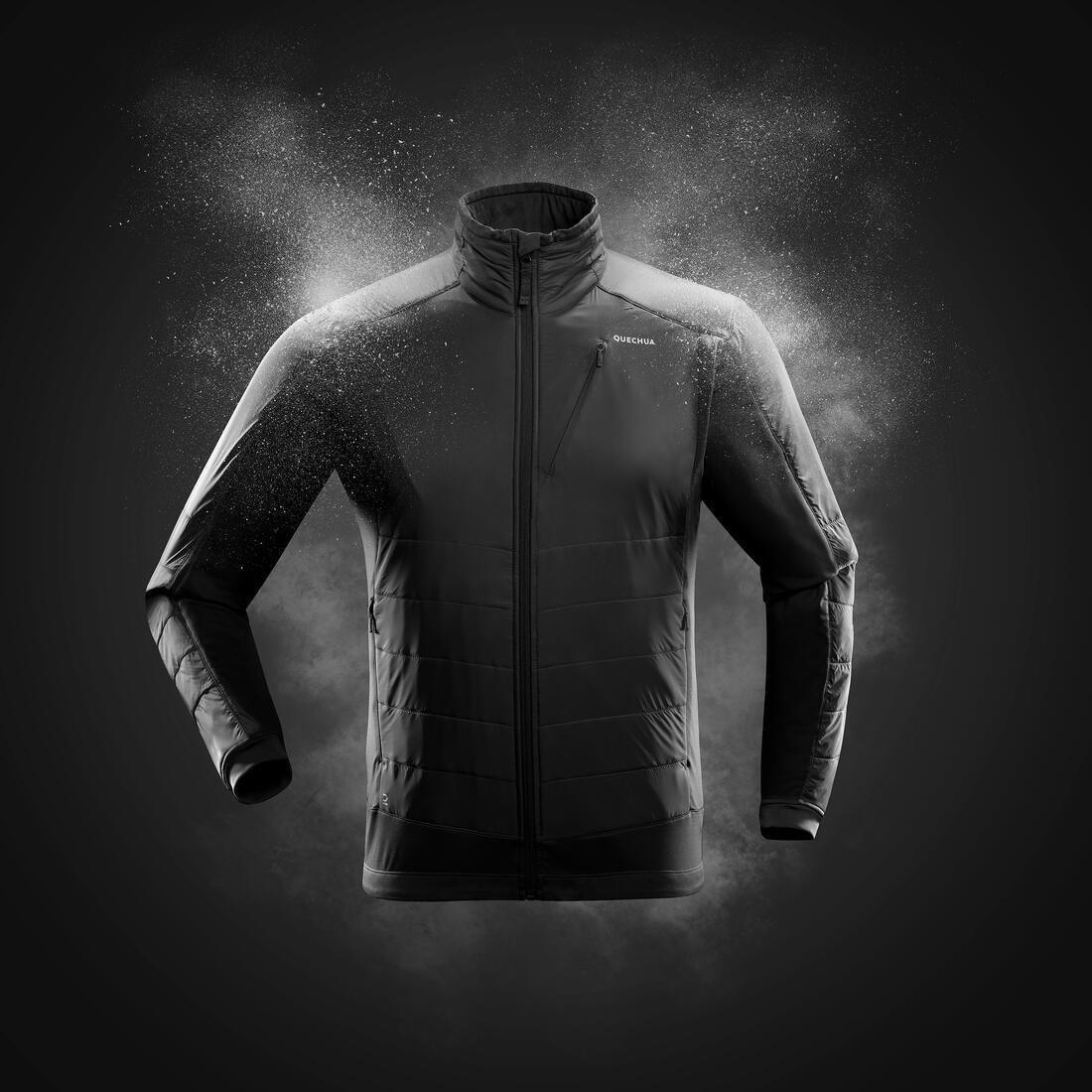 Men Hybrid Warm Hiking Fleece Jacket Sh900 X-Warm, Brown, , large image number 14