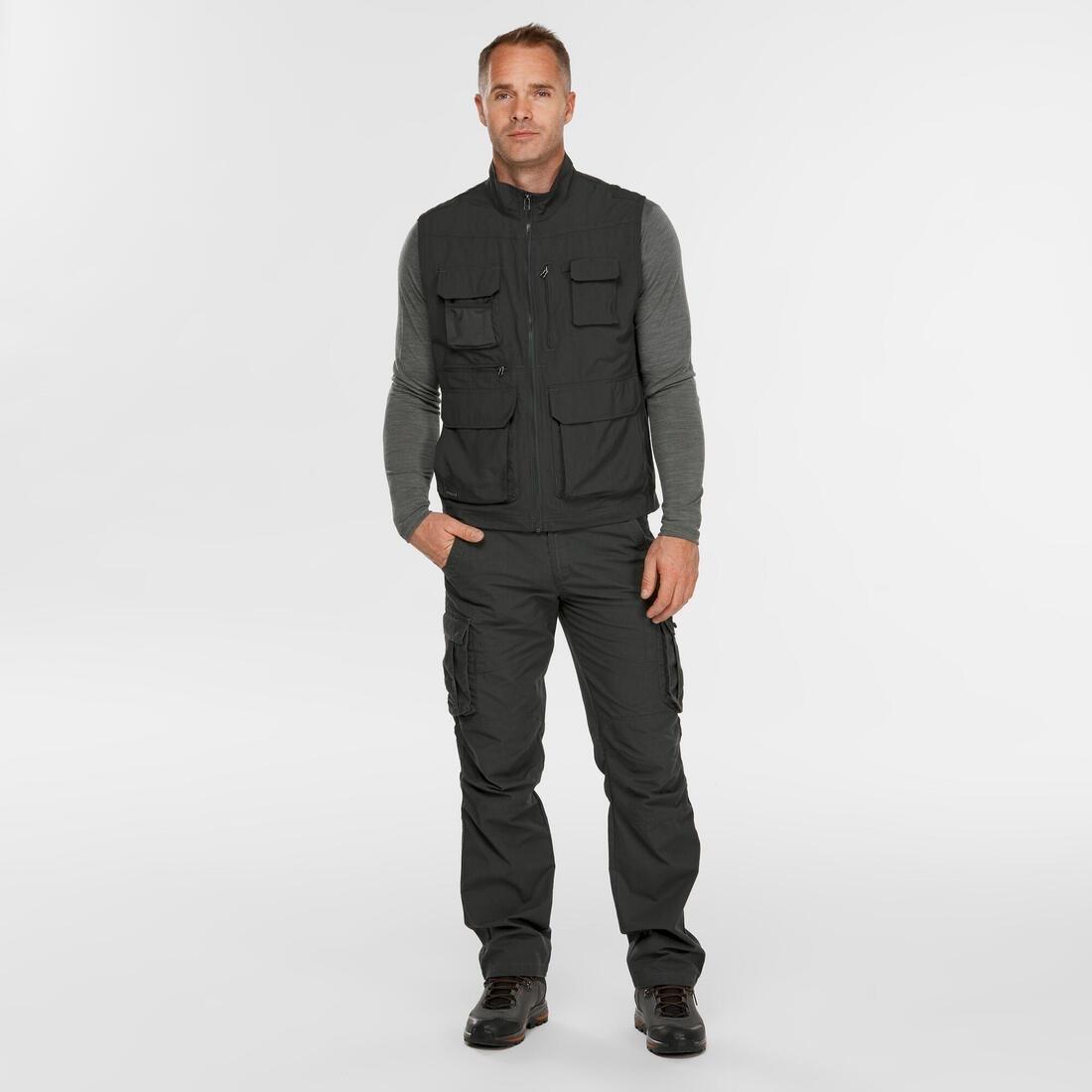 Men's Multi-Pocket Travel Gilet, Grey, No Color, medium