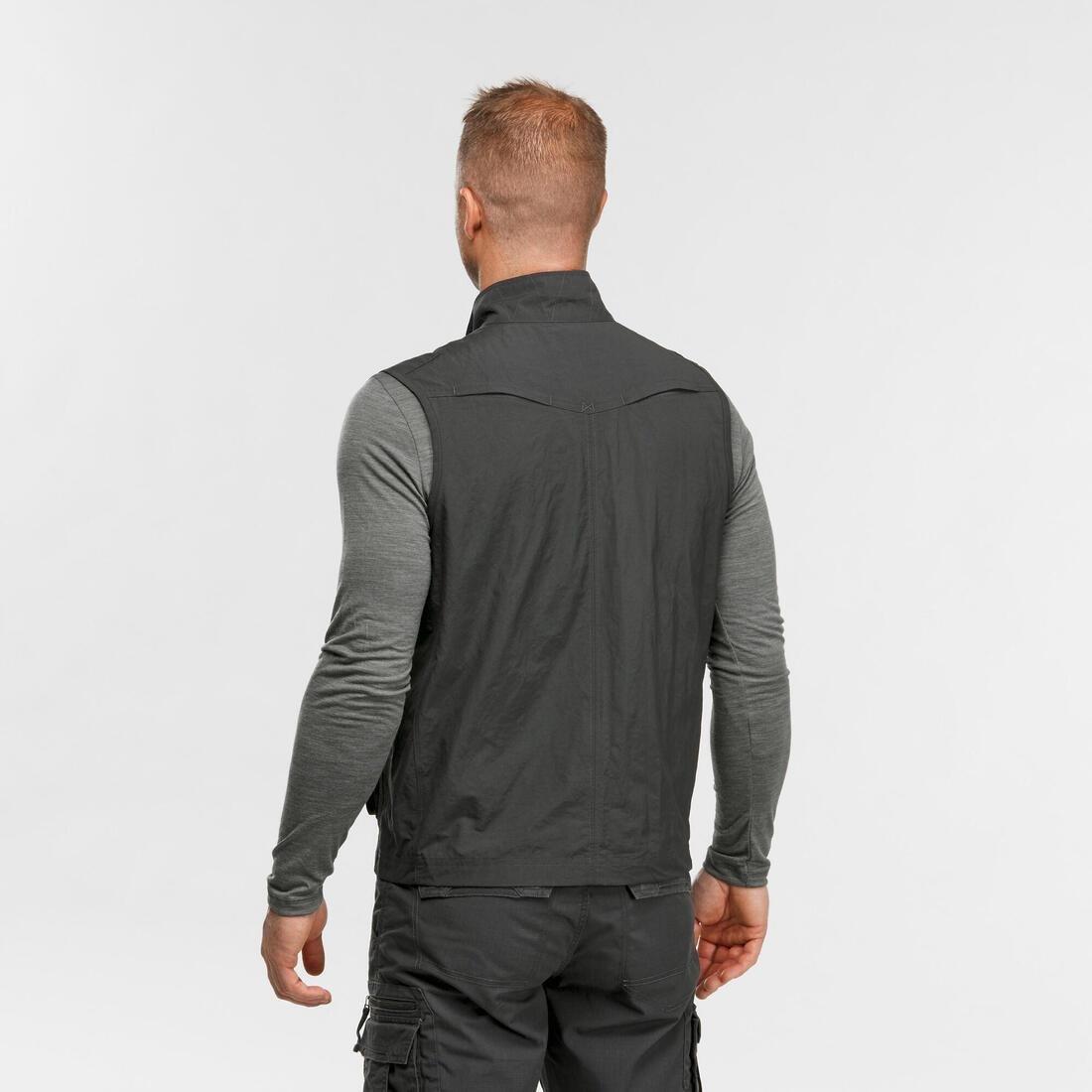 Men's Multi-Pocket Travel Gilet, Grey, No Color, large image number 4