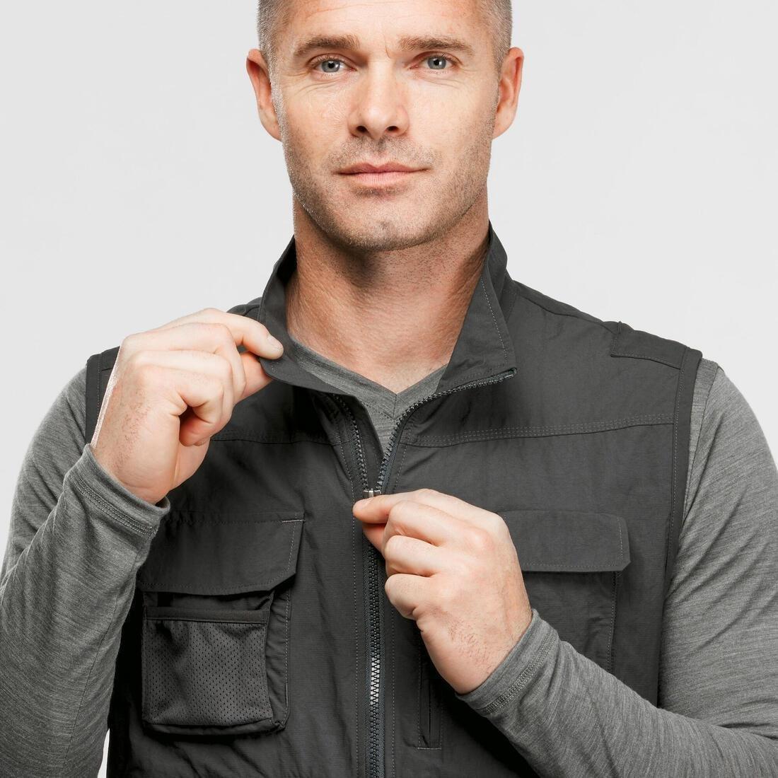 Men's Multi-Pocket Travel Gilet, Grey, No Color, large image number 5