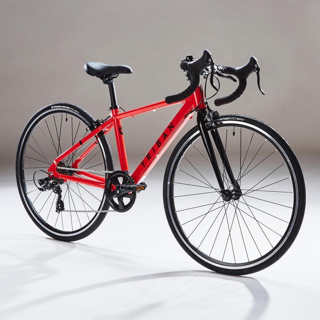 Kids 26-Inch Road Bike Ages 9-12 Triban 100, Red, No Color, large image number 1