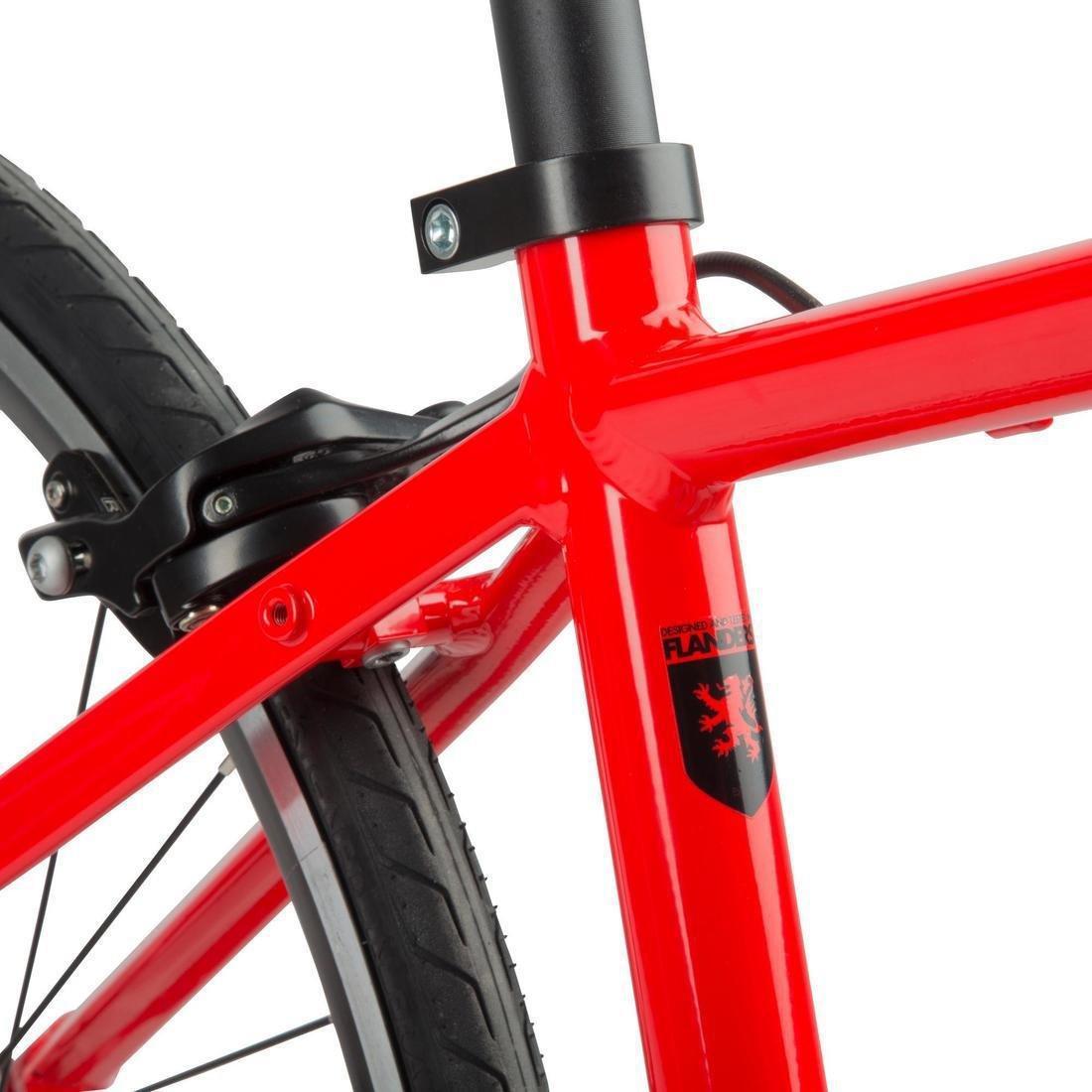 Kids 26-Inch Road Bike Ages 9-12 Triban 100, Red, No Color, large image number 4